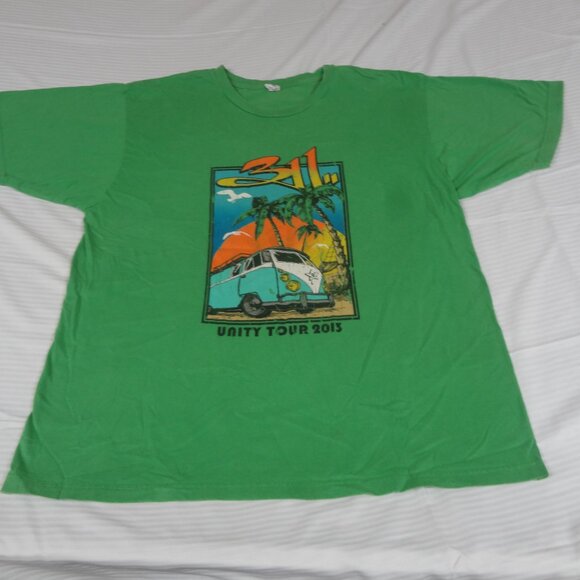 311 UNITY TOUR 2013 PALM TREES VW BUS - GREEN XL T-SHIRT L211 (SPOT C PICS) - Picture 2 of 10